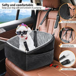 Dog car seat for small dogs, detachable and washable booster seat under 30lbs, black and grey color