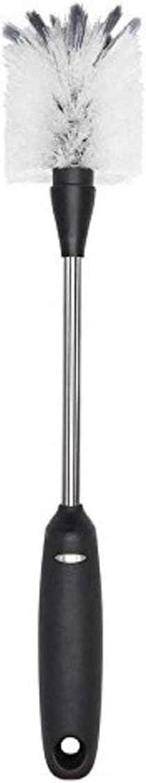 OXO Good Grips Bottle Brush, Dual-Bristle Cleaning for Bottles, Pitchers and Carafes, Flexible Neck Scrub Brush, Safe for Stemware and Delicate Glassware, Dishwasher Safe