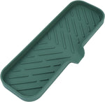 MicoYang silicone bathroom soap dish with drain spout, sink organizer, and sponge holder, 4.9 x 3.2 inches