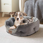 asvin small dog bed, soft and cozy, machine washable, anti-slip oxford bottom, grey, 20 inches