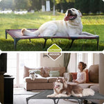 Suddus elevated dog bed for large dogs, 140lb, breathable cooling raised dog cot, grey, x-large