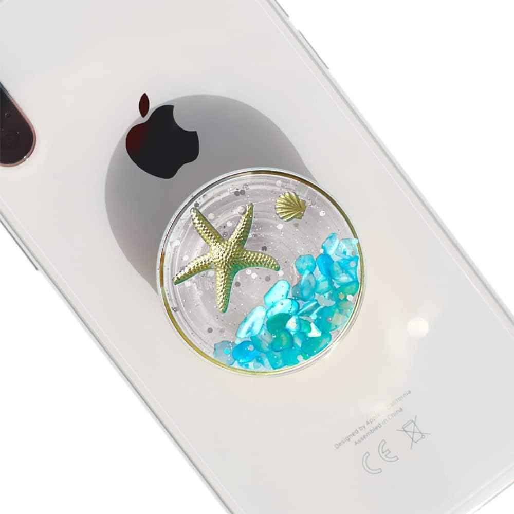 Elegant Ocean Style Expandable Collapsible Mobile Phone Grip Stand Holder for Smartphone Tablet Cell Phone Accessory (Sky Blue)