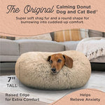 Best Friends by Sheri original calming donut dog bed for cats and small dogs up to 25 lbs, taupe, small