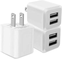 Dual Port USB Wall Charger with 3-Pack