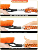 EcoNour 27" Aluminum Ice Scrapers for Car Windshield with Ergonomic Foam Grip Orange