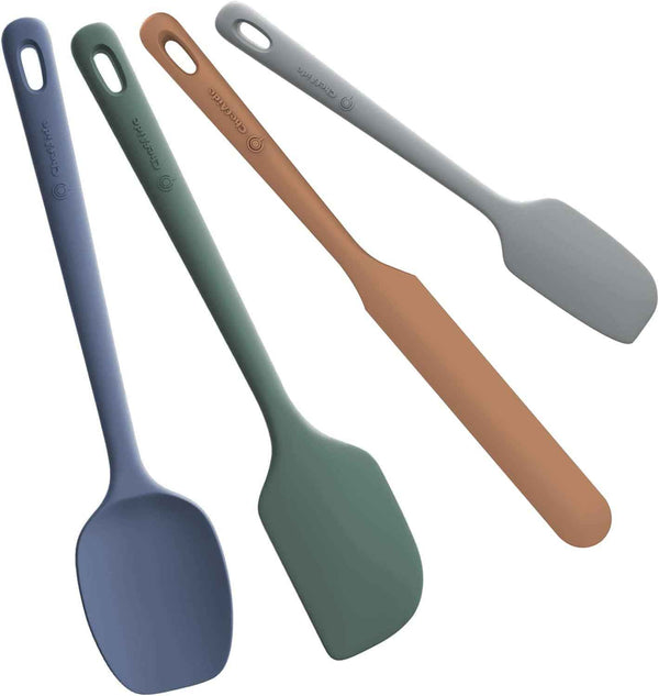 5 Pieces Silicone Spatula Set, Food Grade Rubber Spatula, Upgrade Strong Handle with Ergonomic Grip, Heat Resistant Up to 600°F for Nonstick Cookware, Cooking