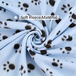 Comsmart small dog blankets, 6 pack puppy blanket, cute paw print, 24x28 inches, black, brown, blue grey, red, white