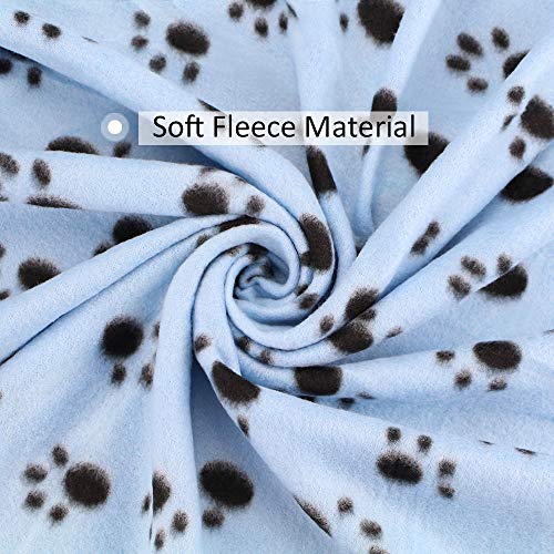Comsmart small dog blankets, 6 pack puppy blanket, cute paw print, 24x28 inches, black, brown, blue grey, red, white