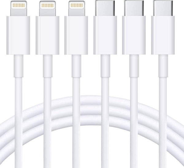 RCTech 3Pack 6FT Lightning cable MFi certified iPhone fast charger