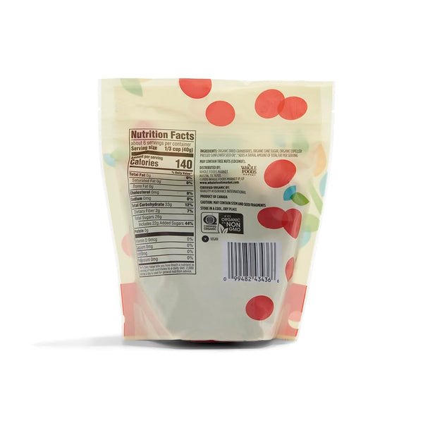 365 by Whole Foods Market, Organic Dried Sweetened Cranberries, 8 Ounce, Perfect for Healthy Snacks and Baking