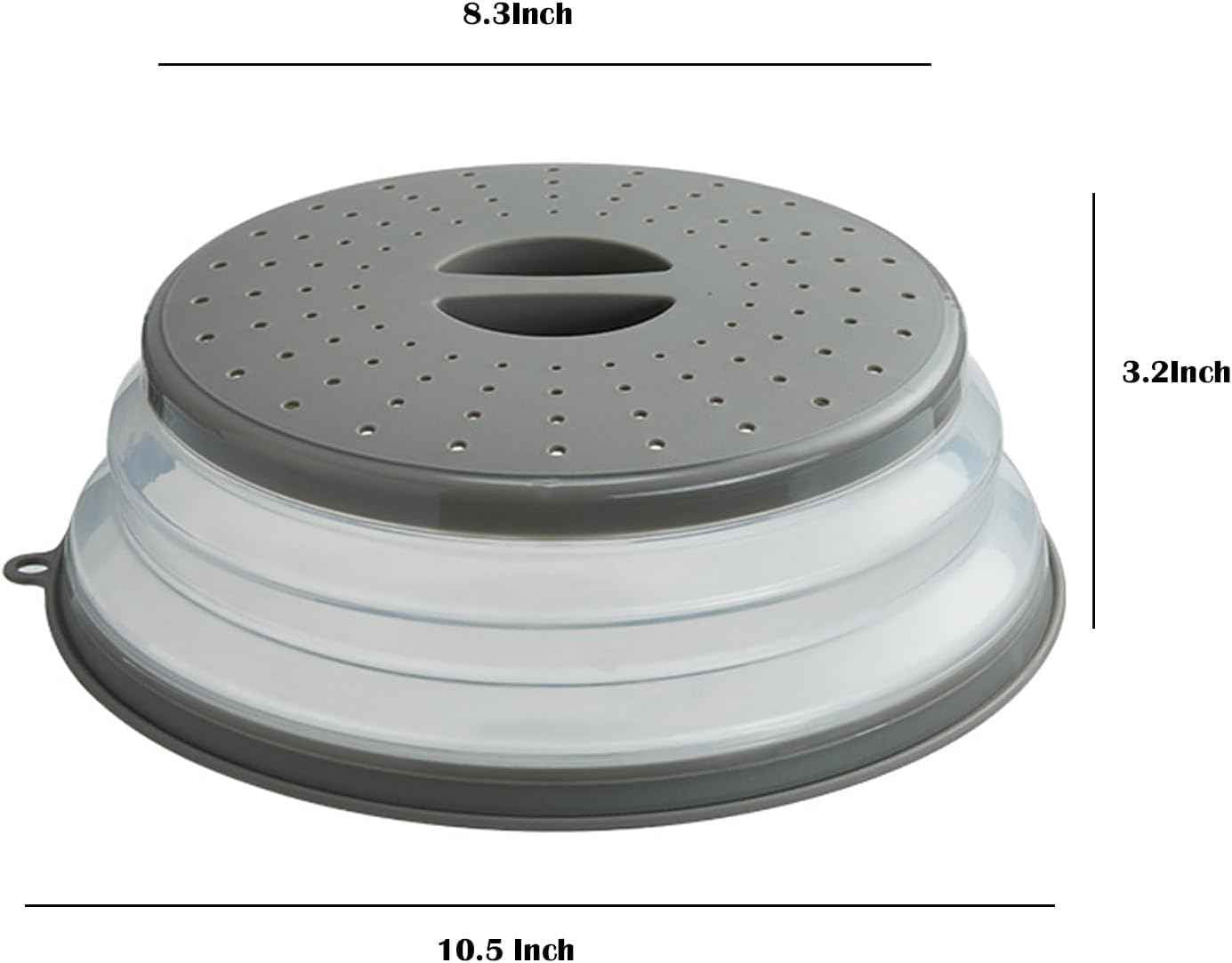 Microwave Splatter Cover Vented for Food, Splatter Guard & Colander Kitchen Gadget for Fruit Vegetables Microwave Plate Cover with Hook Hole,Dishwasher-Safe,BPA-Free Silicone & Plastic (1 Pack)