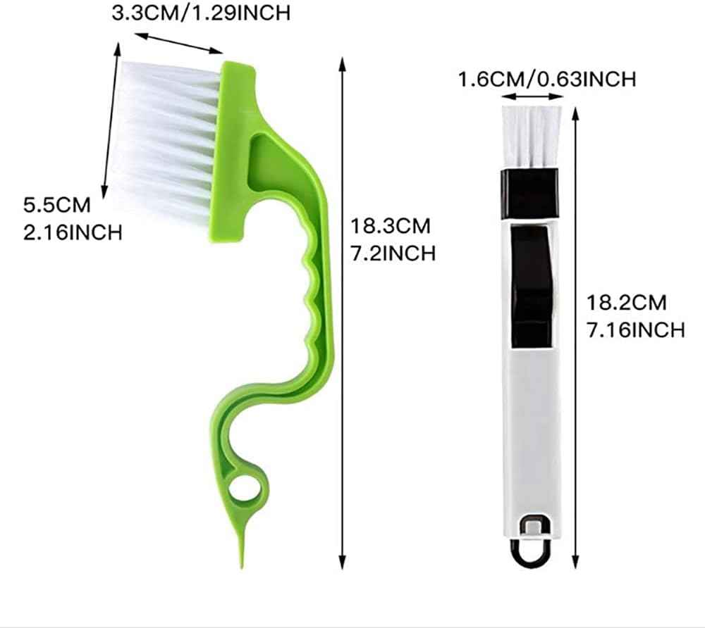 Crevice Gap Cleaning Brush Tool, 6pcs Hand-held Groove Gap Cleaning Tools, 2 in 1 Dustpan Cleaning Brushes, Shutter Door Window Track Kitchen Cleaning Brushes Kit