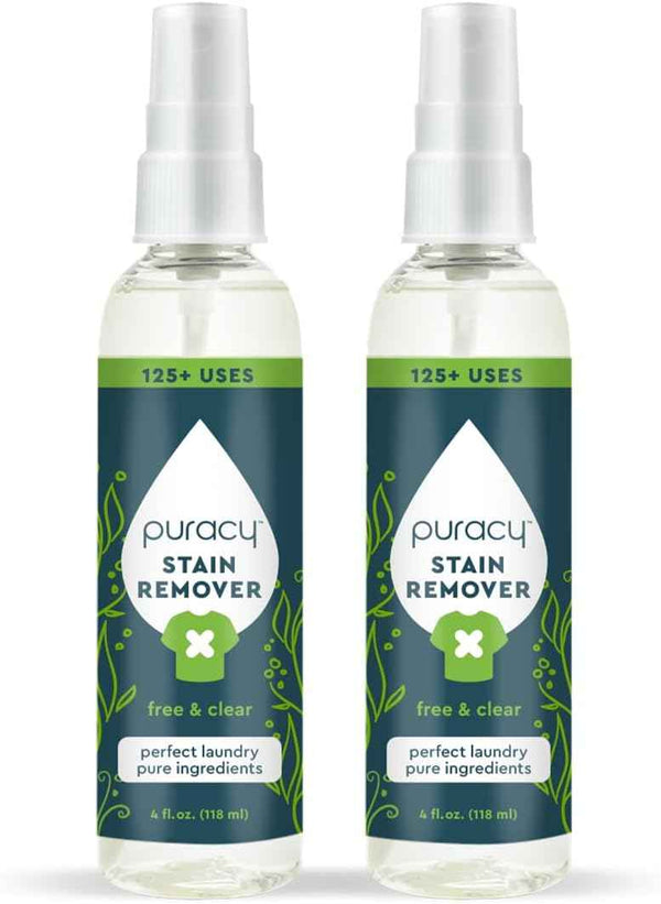 Puracy Stain Remover, Natural Travel and Laundry Stain Cleaner for Clothes, Baby Essentials, Kids Stains, Oil and Fabric Spot Cleaner, Unscented (Stain Remover Spray, 48 fl oz)