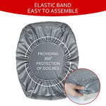 Grey soft plush dog bed liner replacement cover, 36x27 inches, waterproof, machine washable