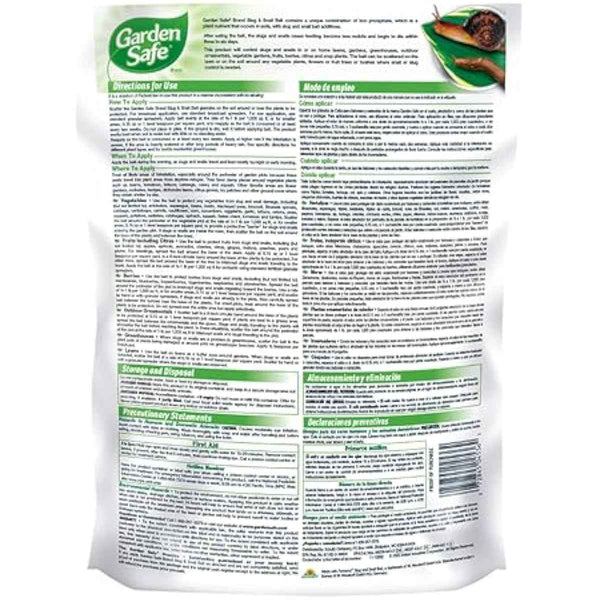 Garden Safe Brand Slug & Snail Bait Granules, 2 Pounds, Slugs & Snails Begin to Die Within 3 to 6 Days, Can Be Used Around Pets & Wildlife, For Lawns, Gardens & Greenhouses, 1 Pack