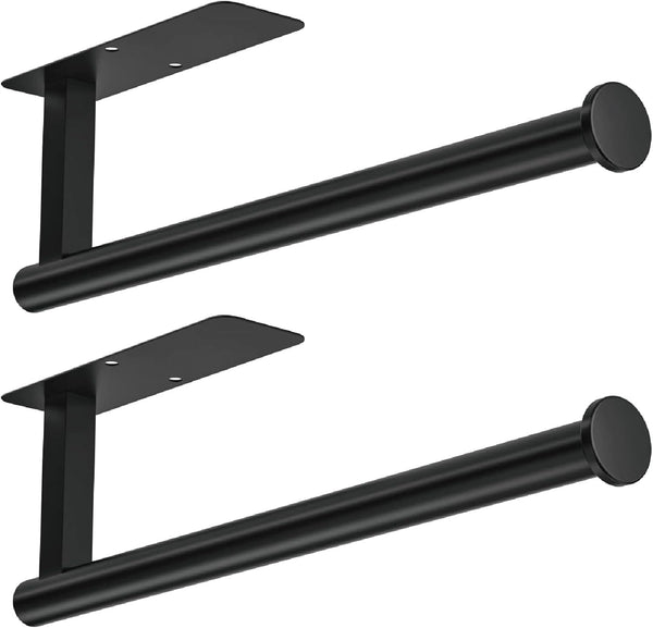 ASTOFLI Paper Towel Holder 304 Stainless Steel, Under Cabinet, Self-Adhesive, Matte Black, 12 Inch, No Drill