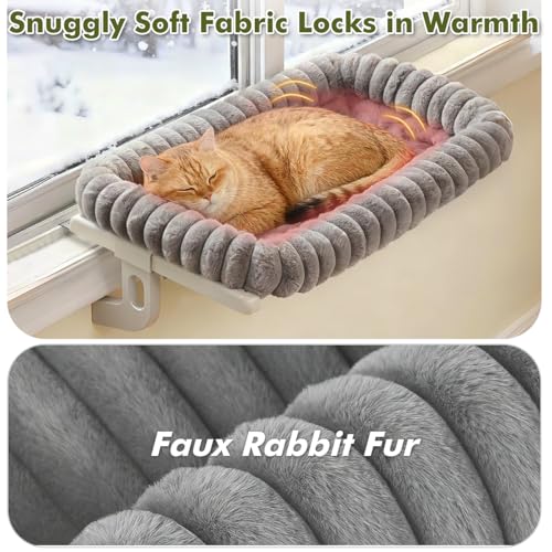 cloud-cuddle cat window perch with 4-sided bolster gray large