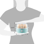 Electric 7-Egg Capacity Egg Cooker with Auto Shut-Off, Measuring Cup Included, Retro Mint