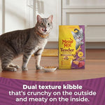 meow mix tender centers basted bites dry cat food, 3 pound, 4 pack, chicken & tuna flavor