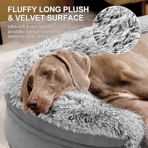 3.7 inch thickened orthopedic dog bed for extra large dogs with 28d egg-crate foam and removable cover