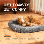 mora pets self warming cat bed self heating pet pad with bolster and foam grey 20 inch