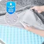 EheyCiga 72x44x11 Grey Orthopedic Memory Foam Foldable Human Dog Bed with Non-Slip Bottom and Waterproof Faux Fur Cover