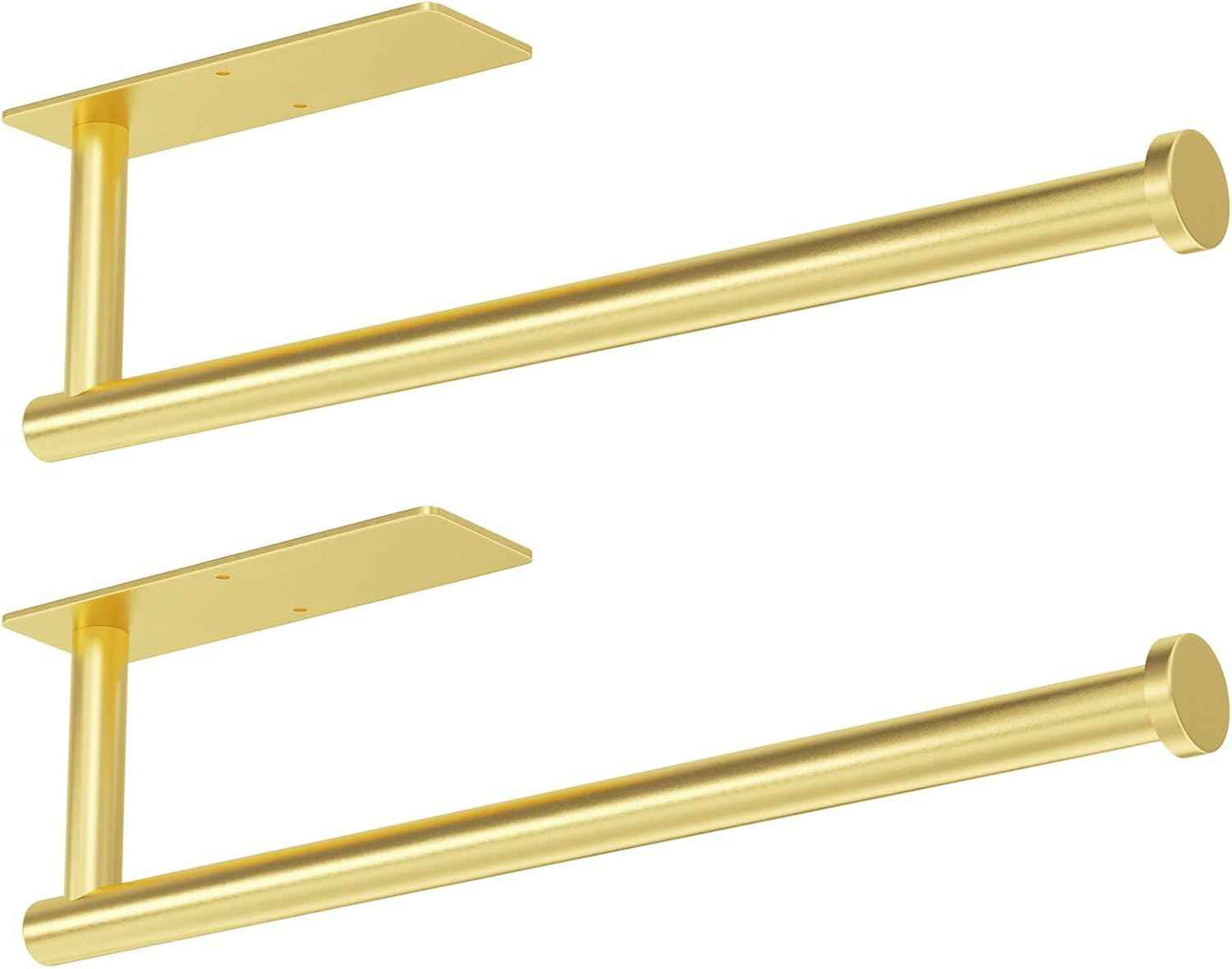 Paper Towel Holder - Self-Adhesive or Drilling, Brushed Nickel, Wall Mounted, SUS304 Stainless Steel Kitchen Roll Dispenser Under Cabinet