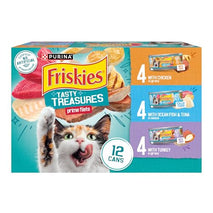 Purina Friskies Wet Cat Food Variety Pack, 5.5 Ounce, 12-Pack with Ocean Fish, Chicken, and Turkey Flavors