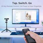 emmeet c60e 4k webcam streaming wide-angle telephoto cameras 11x hybrid zoom pdaf autofocus rgb lighting