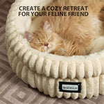 balance cat bed round kitten bed washable pet bed faux fur anti slip bottom