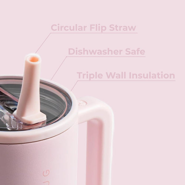 40 oz Insulated Stainless Steel Water Bottle with Handle and Flip Straw