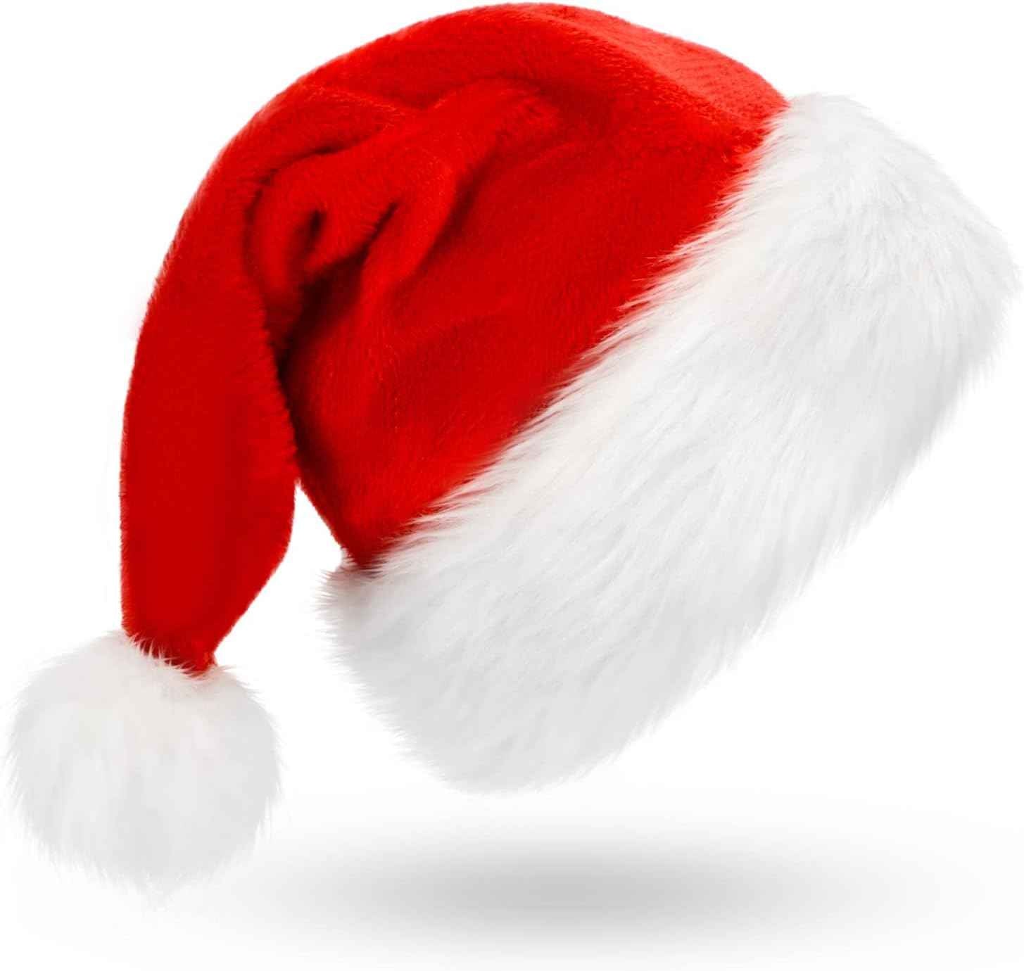 BOSONER Santa Hat: Christmas Hat Adult - Santa Hat for Women and Men - Led Santa Hat