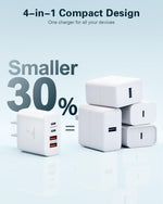 2-Pack 40W Fast Charging USB C Wall Charger Block with 4-Port Dual Port PD Power Adapter