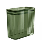 Transparent plastic trash can with 2.6 gallon capacity and press-top lid