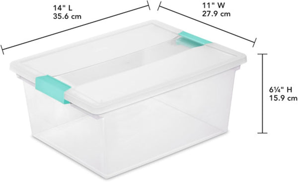 Sterilite 4-Pack Large Stackable Plastic Storage Bins with Latching Lids