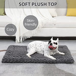 washable dog bed mat ultra soft dog crate pad for large jumbo medium small dogs, 35 x 22 inch, gray