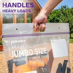 20 Gallon Heavy Duty Jumbo Storage Bags, 24" x 34" Resealable Zipper Top, Pack of 5, BPA-Free, 6 Mil Thick