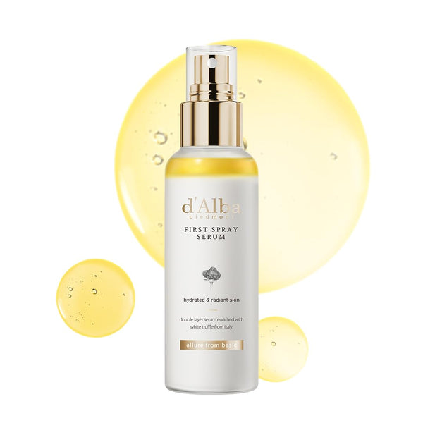 d'alba piedmont italian white truffle first spray serum, 3.38 fl oz, vegan, non comedogenic, all in one face mist