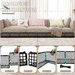 12 Pcs Adjustable Black Under Couch Furniture Blocker with 30 Ties for Dogs Pets Cats
