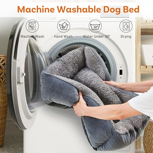 dog bed for small dogs washable super soft durable grey 20x19x6inch
