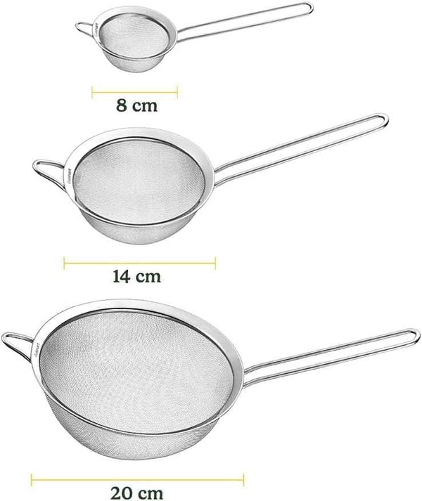 Cuisinart Mesh Strainers, 3-Count Set with Stainless Steel Mesh and Lifetime Warranty