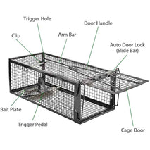 2-Pack Rat Traps Humane Live Mouse Vole Chipmunk Trap Cage for Indoors and Outdoors (Black)