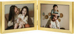 decorUhome Double 4x6 Picture Frame Vertical, Engineered Wood Bifold Photo Frame with Plexiglass for Tabletop Display, 4x6, Black