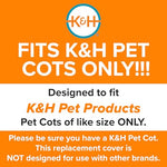 kandh large pet cot replacement cover 42x30 inches chocolate - machine washable indoor outdoor use