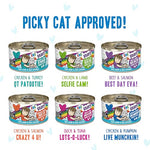 weruva bff omg rainbow road variety pack wet cat food 2.8oz can pack of 12