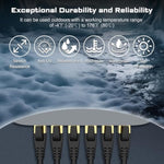 DbillionDa 40Gbps Cat 8 Ethernet Cable, 6FT Heavy-Duty for Indoor/Outdoor Use, Gold-Plated RJ45, Weatherproof & UV Resistant