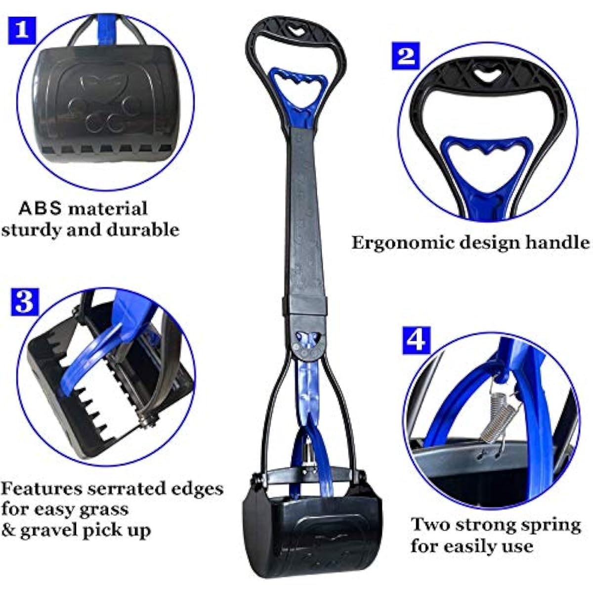 Non-Breakable Pooper Scooper for Large Medium & Small Dogs Heavy Duty, 28“Long Handled Dog Poop Scooper for Grass,Durable Dog Poop Pick Up Tool, Poop Grabber