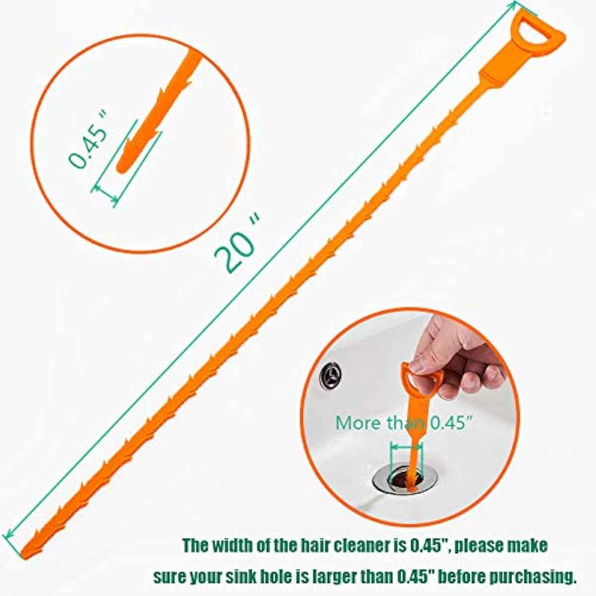 Polypropylene Drain Snake Shower Unclogger Tool 3 Pack Exquisite Packaging