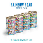 weruva bff omg rainbow road variety pack wet cat food 2.8oz can pack of 12