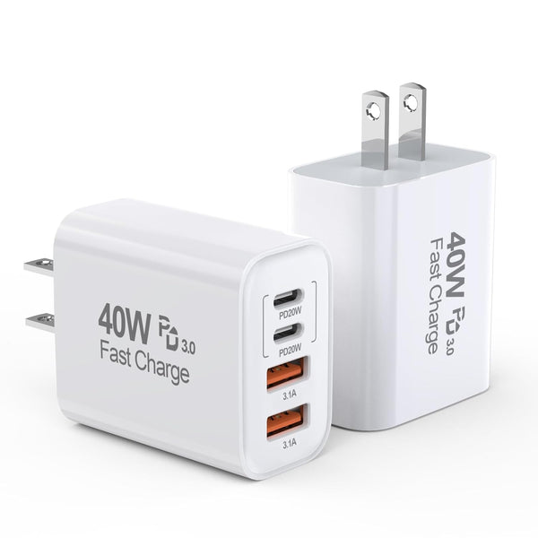 iPhone 17/16 Charger Block, 2Pack 20W Dual Port PD Fast USB C Wall Charger Adapter + USB A Quick Charging Brick Plug Compatible with iPhone Air/17/16/15/14/13/12/11/Pro Max/Plus/XS/XR/X,iPad,AirPods